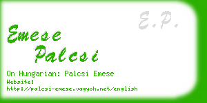 emese palcsi business card